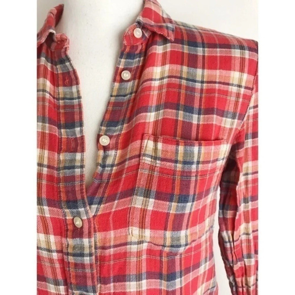 Madewell • Red Plaid Suntour Button Up Shirt - Picture 5 of 6